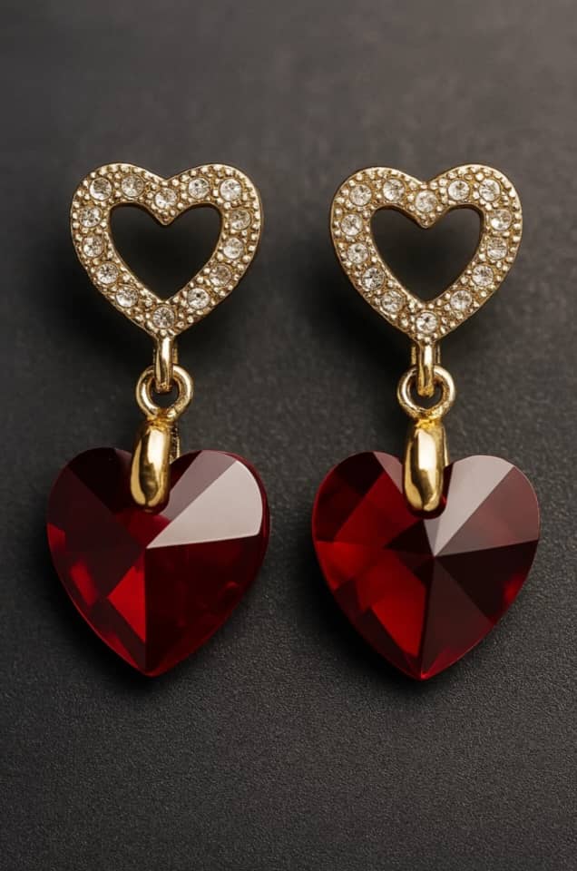 گوشواره قلب قرمز