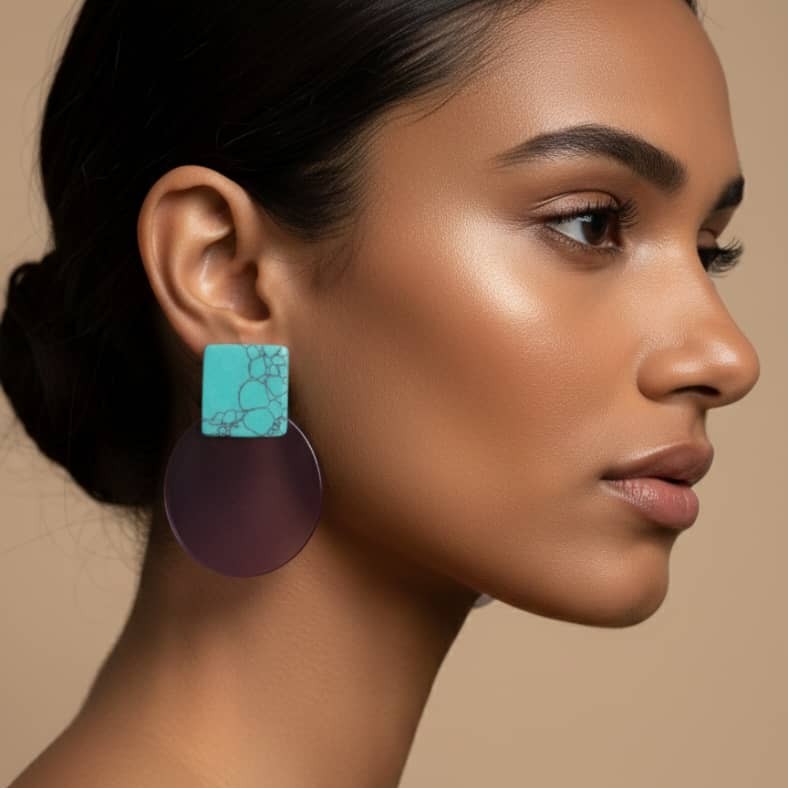 گوشواره دایره بنفش – جسارت رنگ و فرم