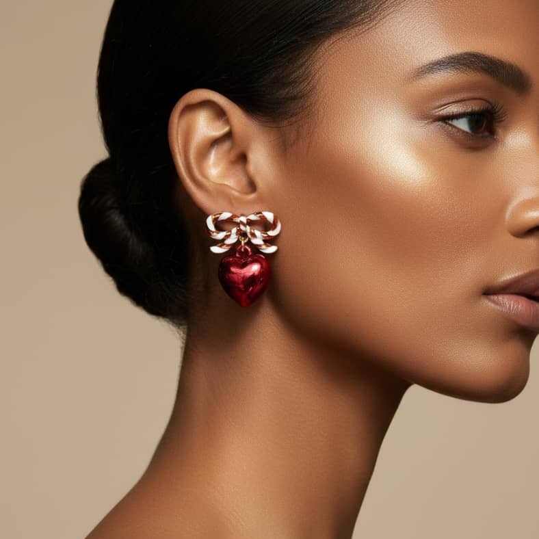 گوشواره قلب آبنباتی – شیرینی عشق در قالب زیورآلات